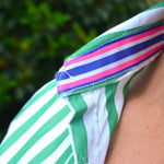 Ladies Cleland Green Stripe - Ribbon Trim