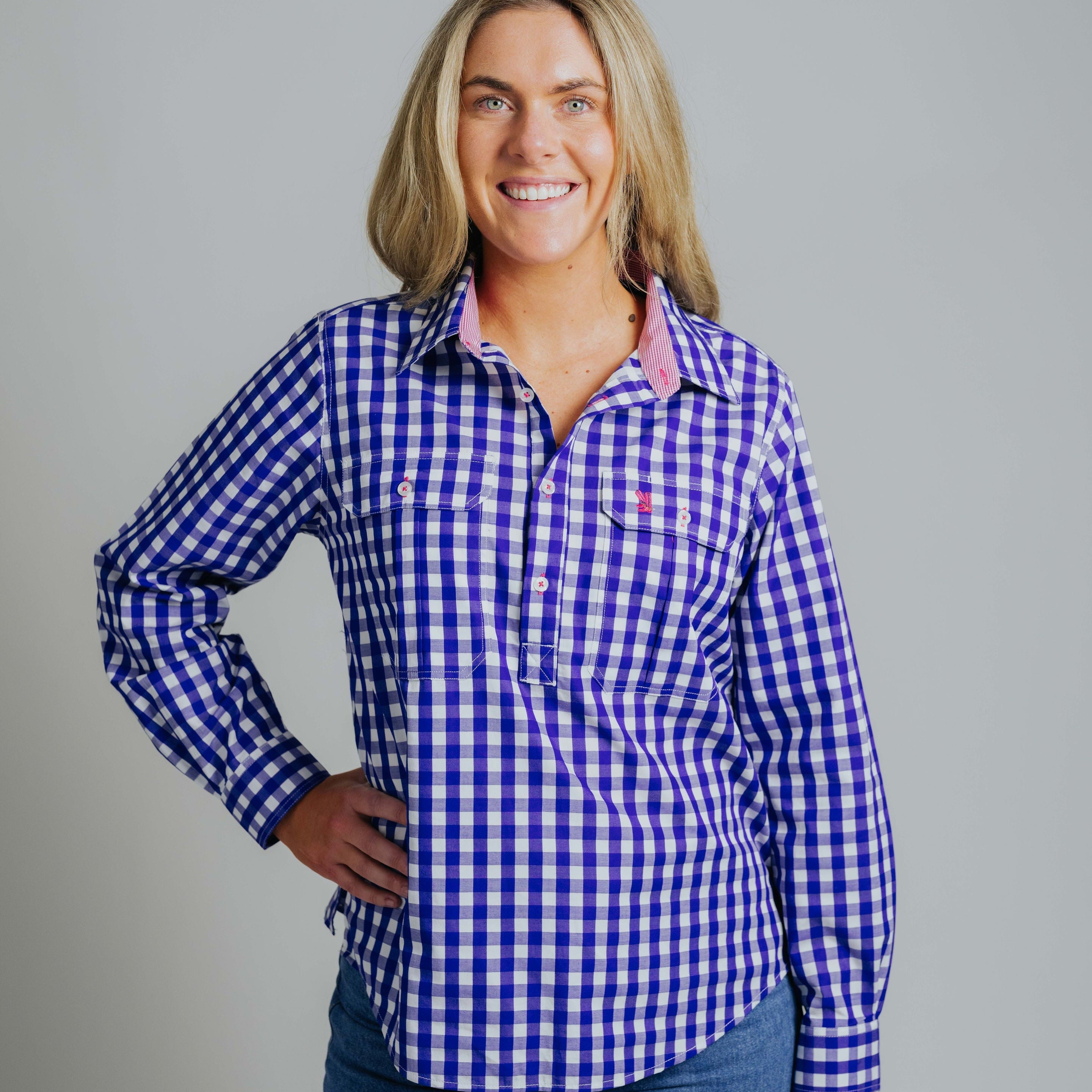 Ladies Cleland - Navy Check
