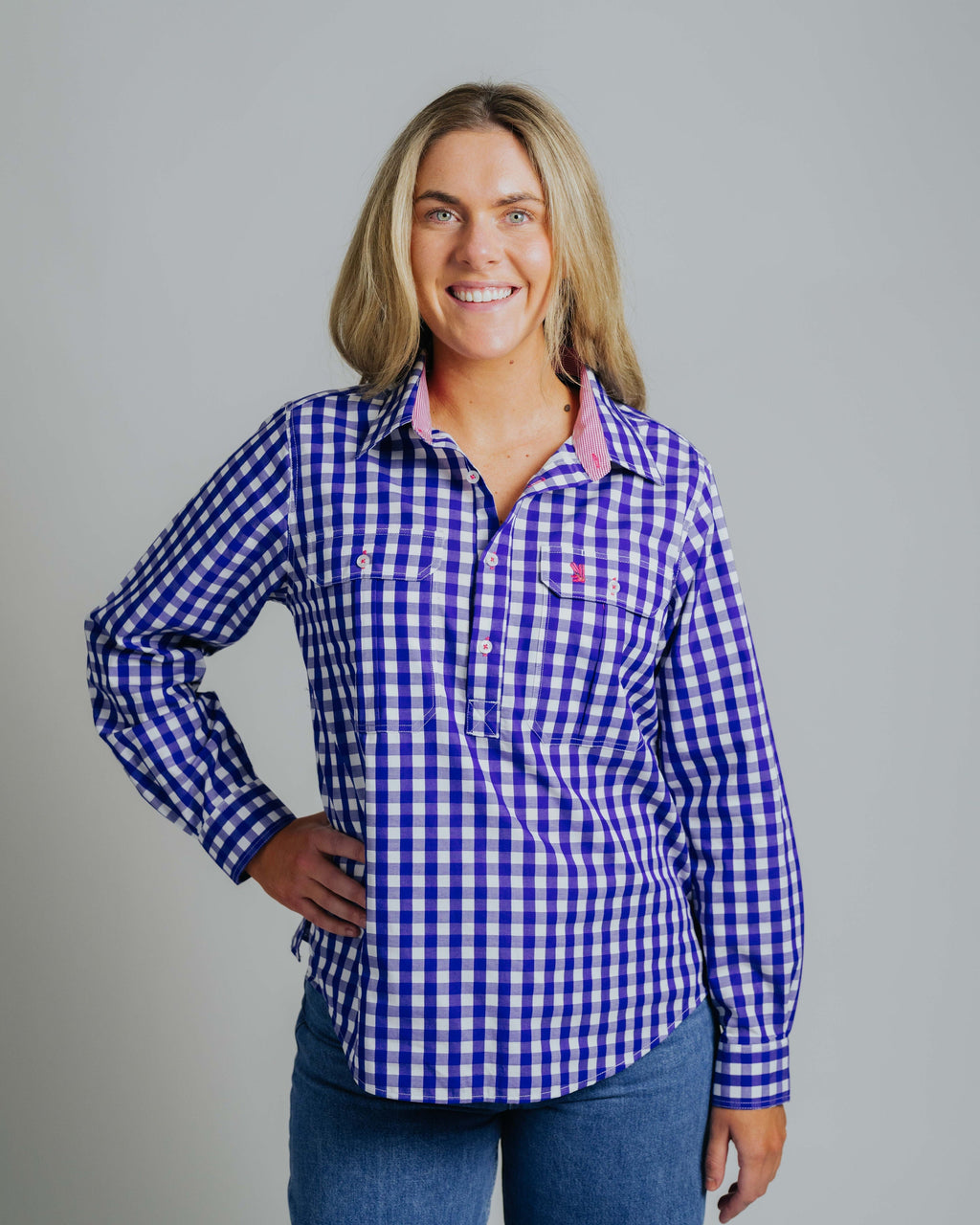 Ladies Cleland - Navy Check