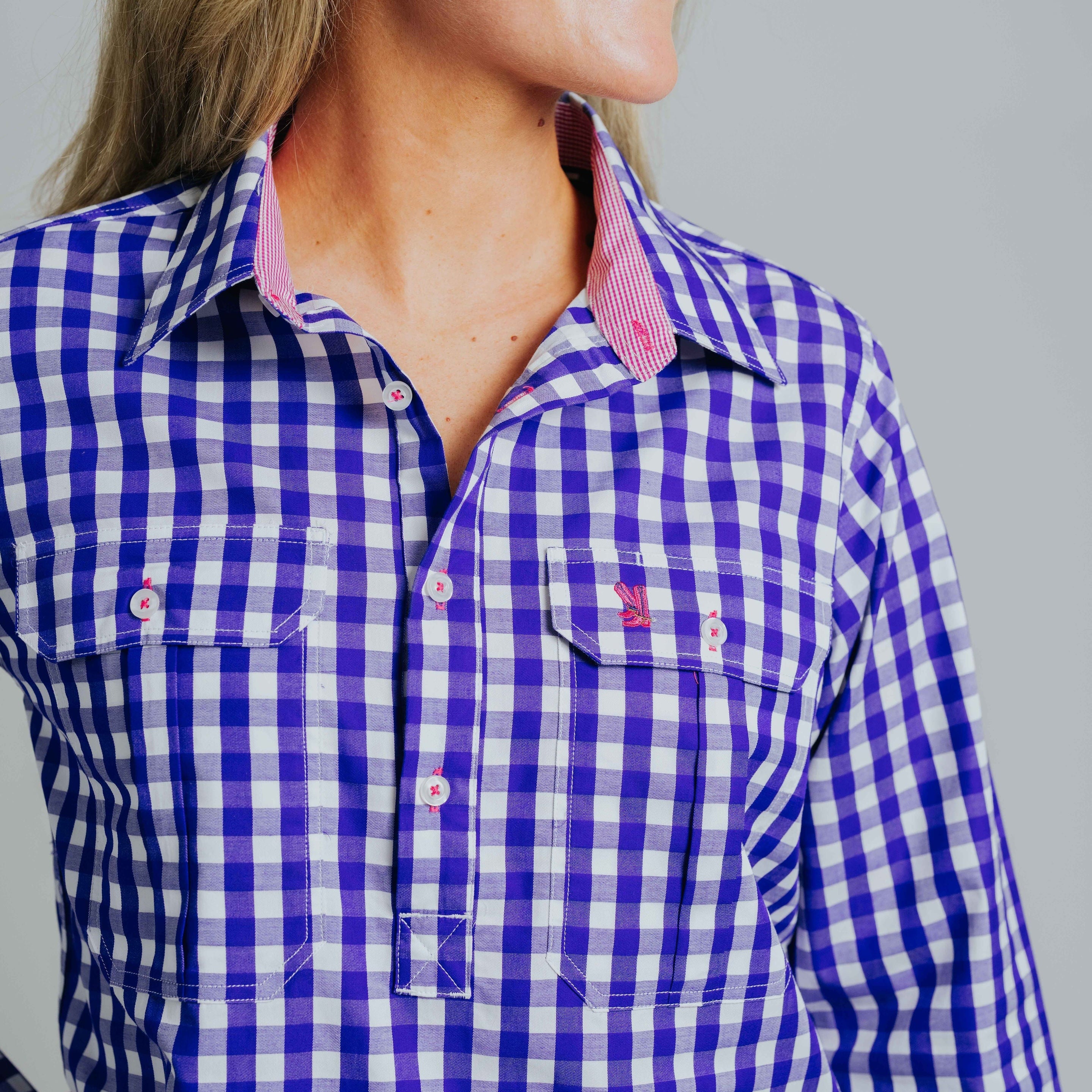 Ladies Cleland - Navy Check