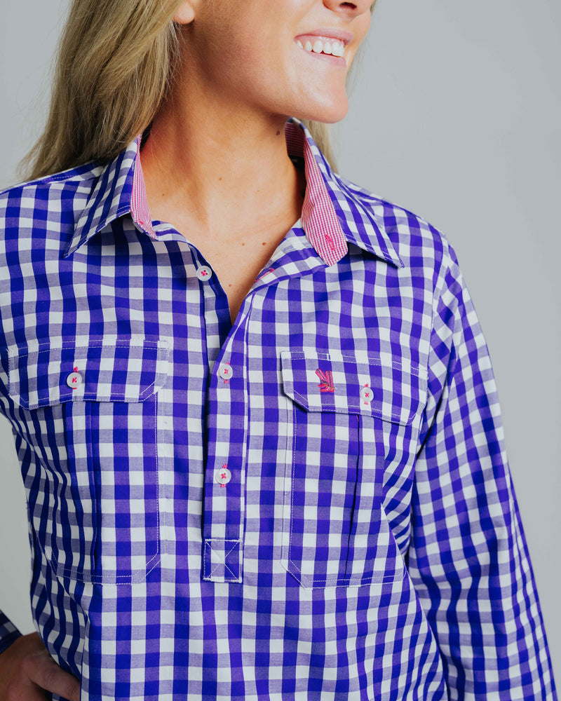 Ladies Cleland - Navy Check