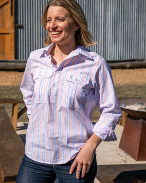Ladies Cleland - Pink / Blue Stripe