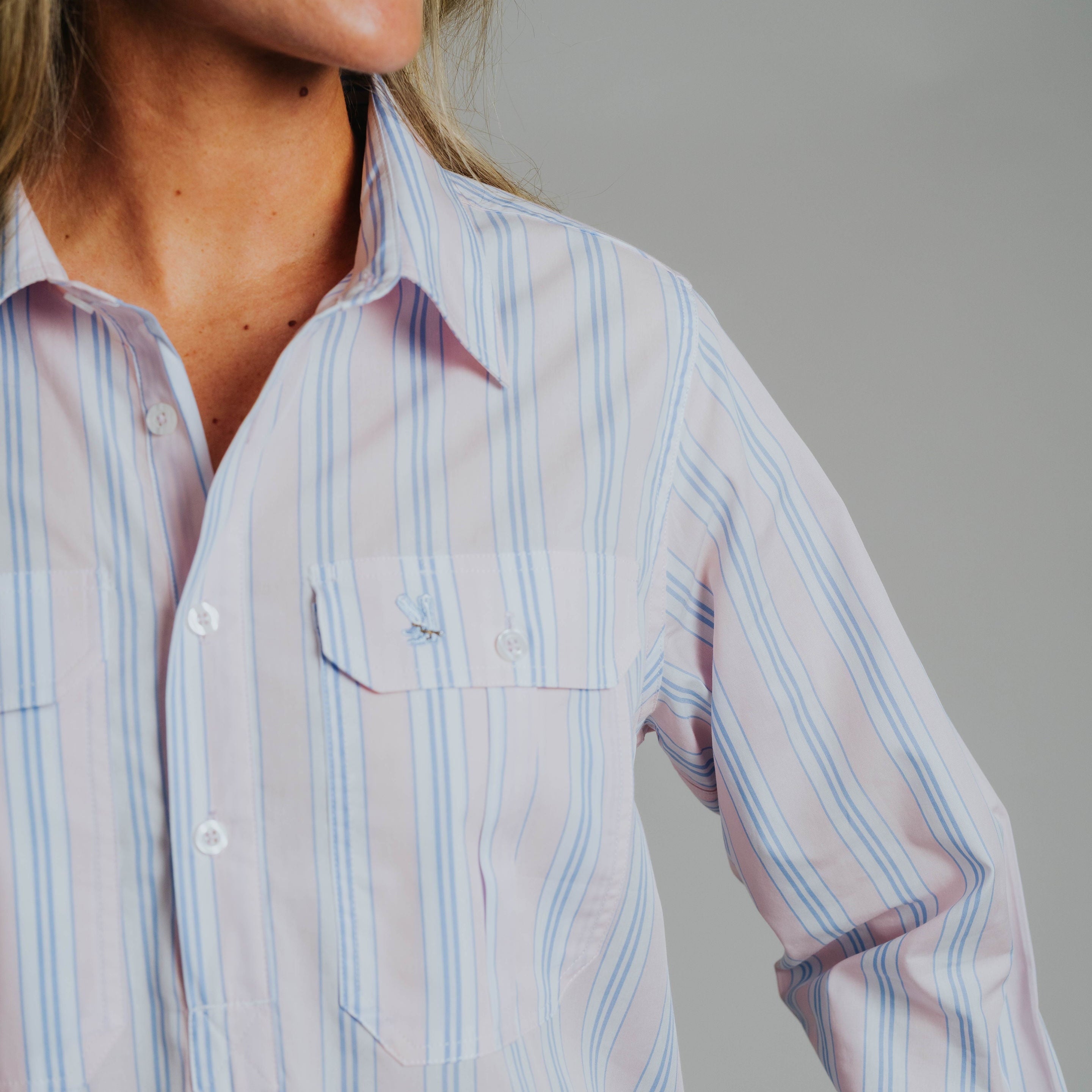 Ladies Cleland - Pink / Blue Stripe
