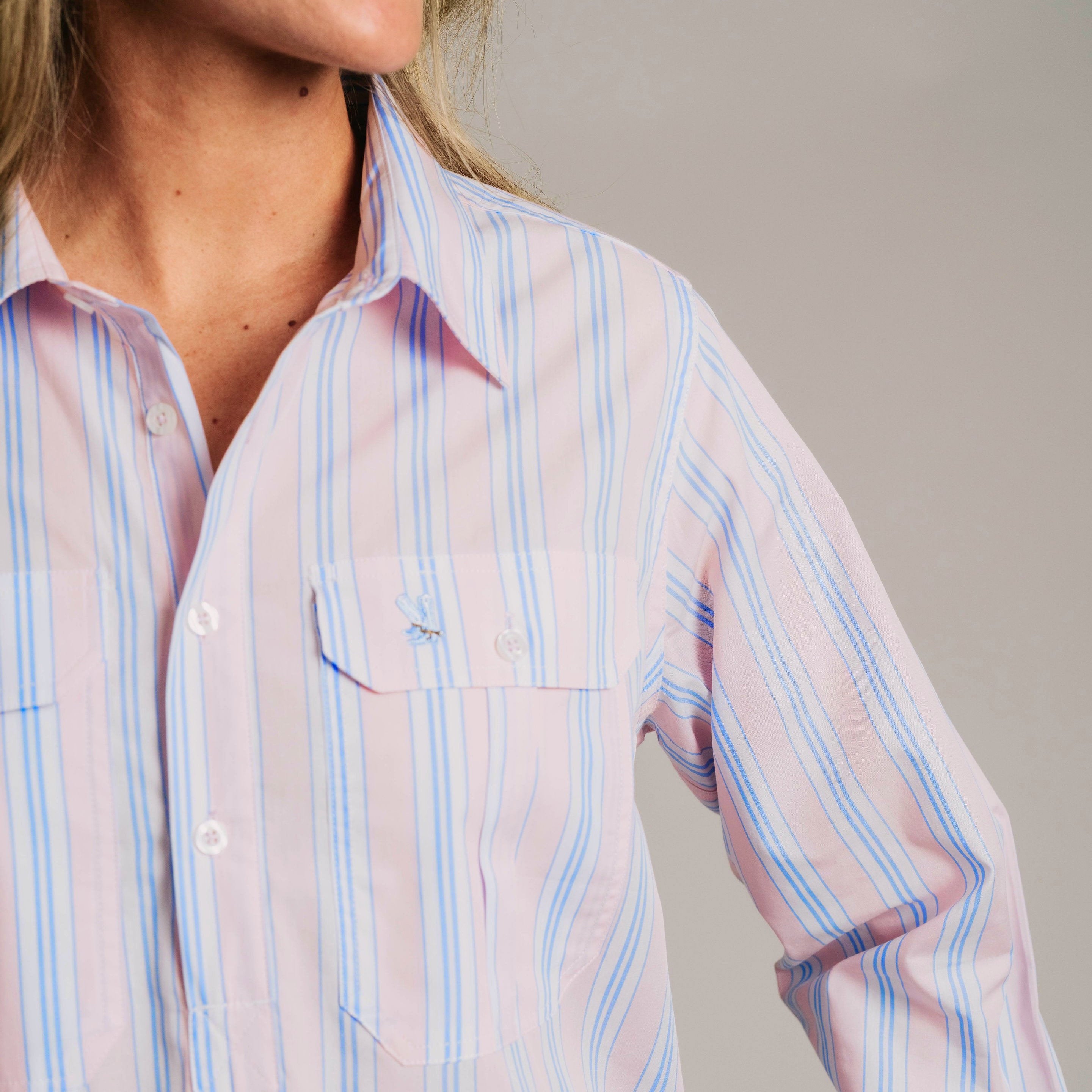 Ladies Cleland - Pink / Blue Stripe