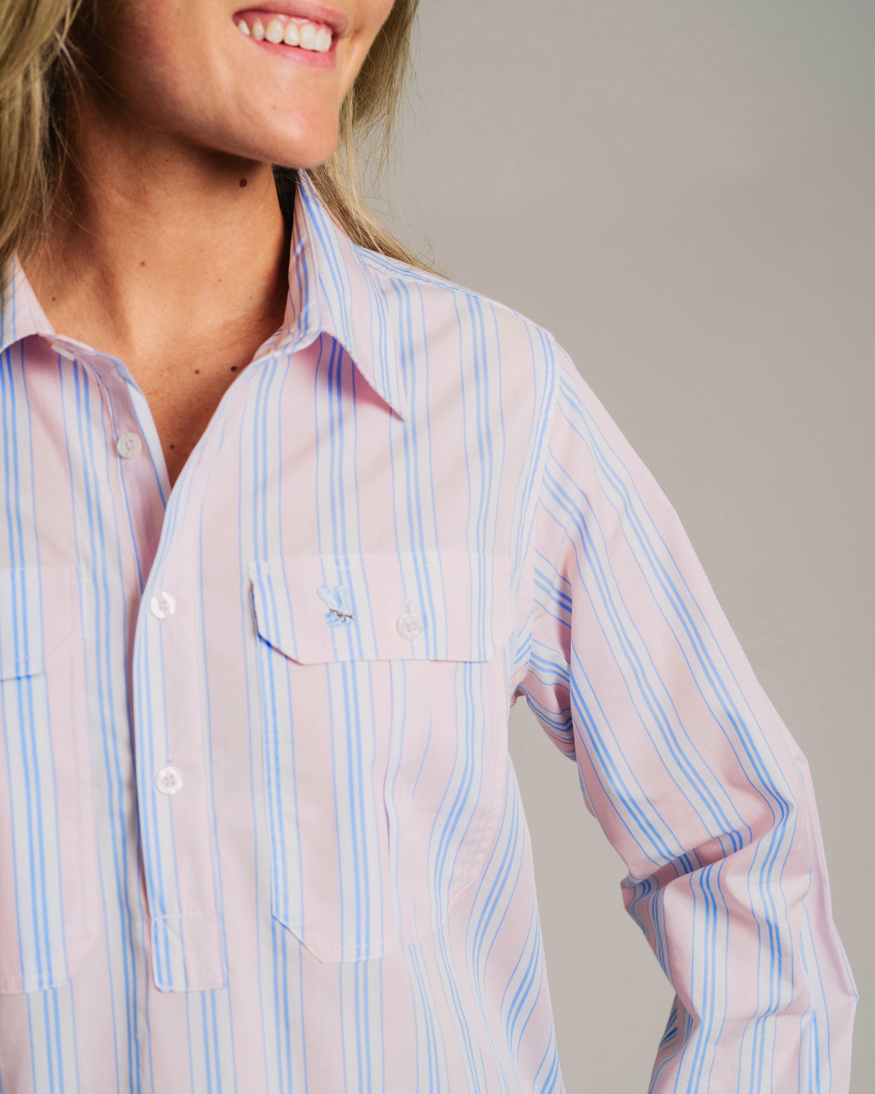 Ladies Cleland - Pink / Blue Stripe