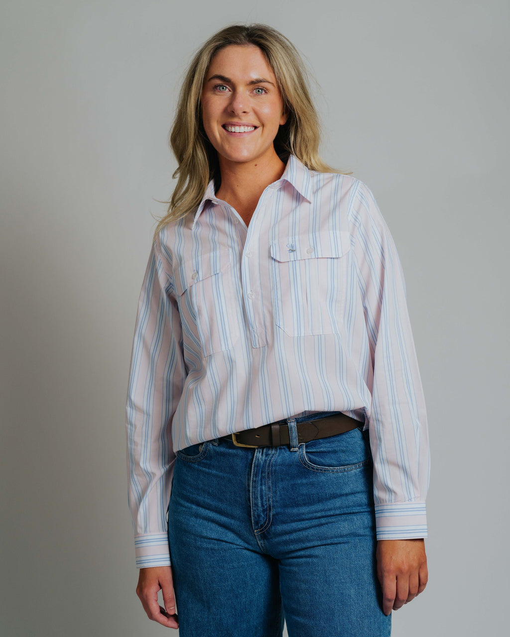 Ladies Cleland - Pink / Blue Stripe