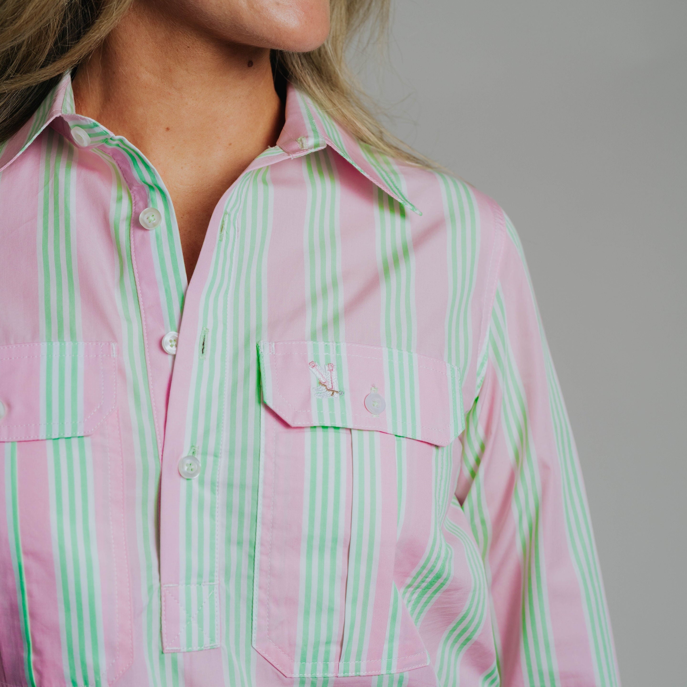 Ladies Cleland - Pink / Green Stripe