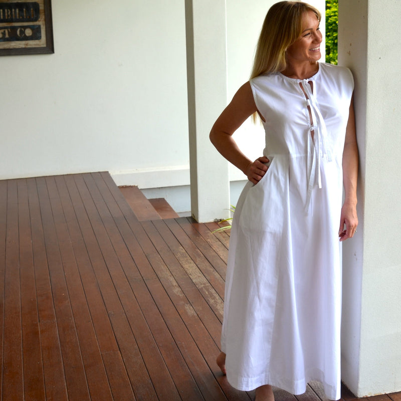 Lombok Dress - White Poplin