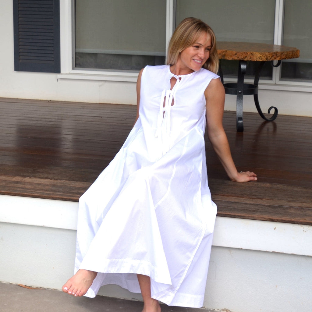 Lombok Dress - White Poplin