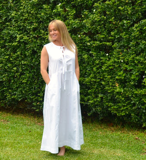 Lombok Dress - White Poplin