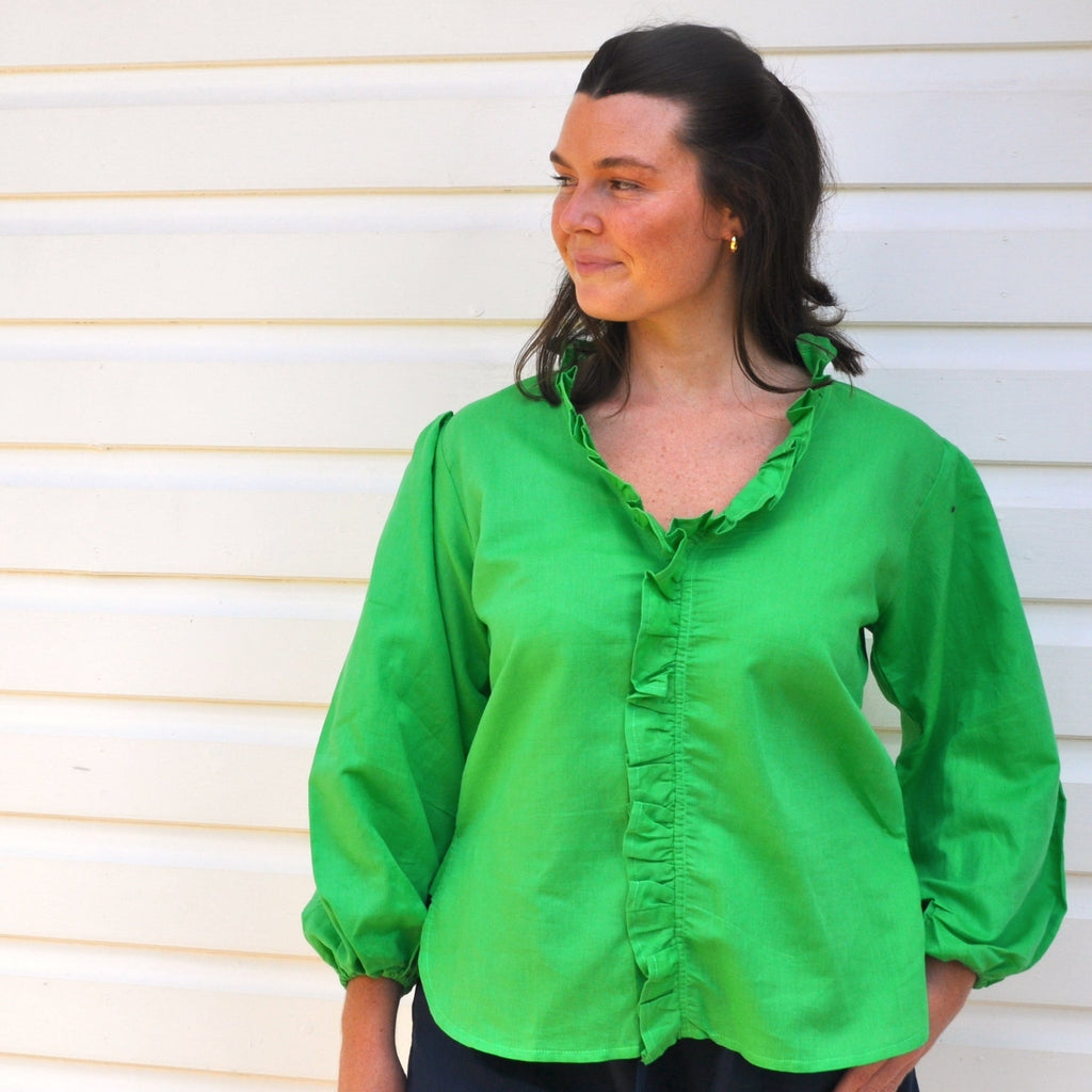 Olive Ruffle Top - Green