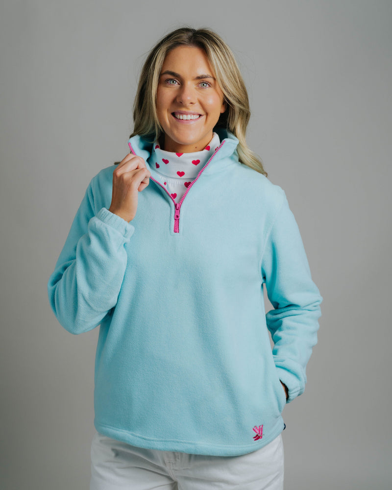 Polar Fleece - Aqua/Hot Pink