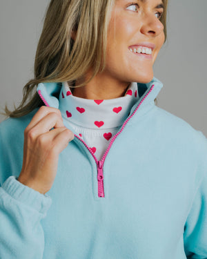 Polar Fleece - Aqua/Hot Pink