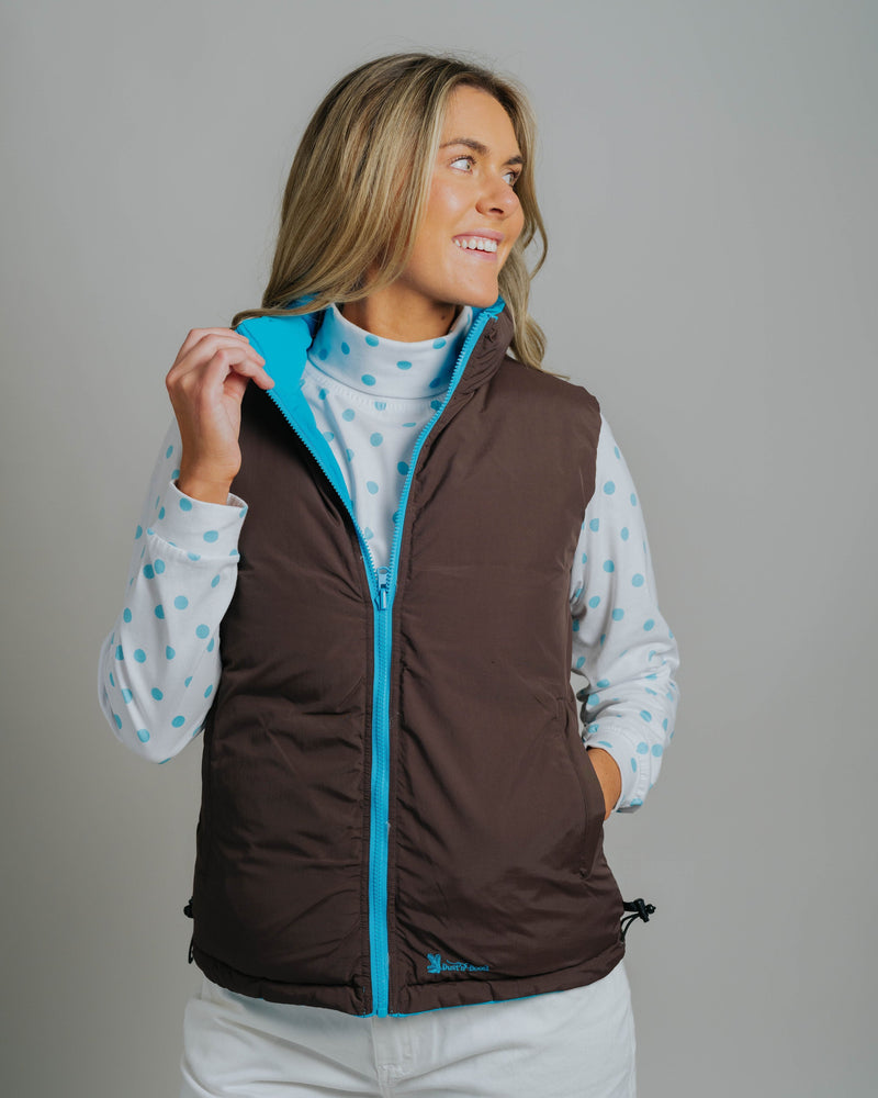 Reversible Vest - Aqua/Chocolate