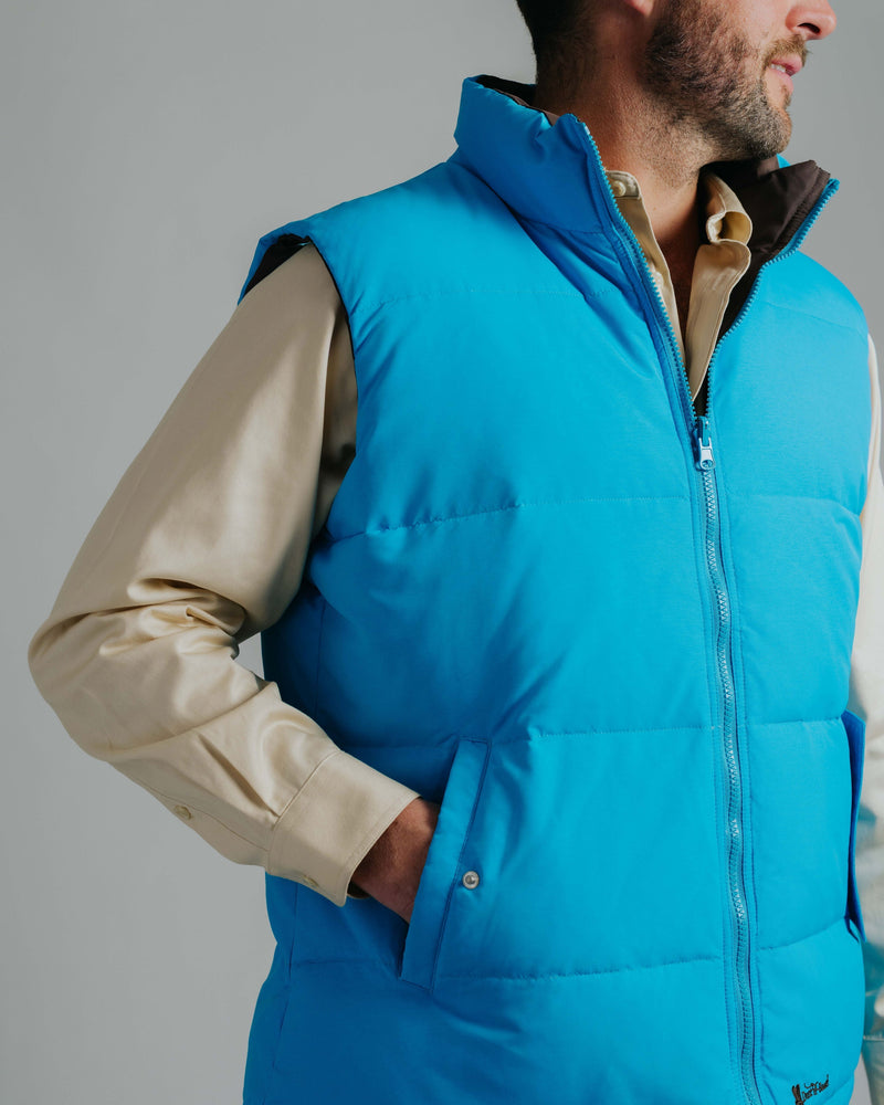 Reversible Vest - Aqua/Chocolate