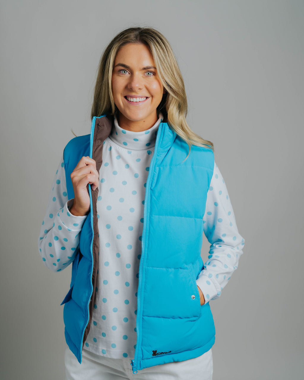 Reversible Vest - Aqua/Chocolate