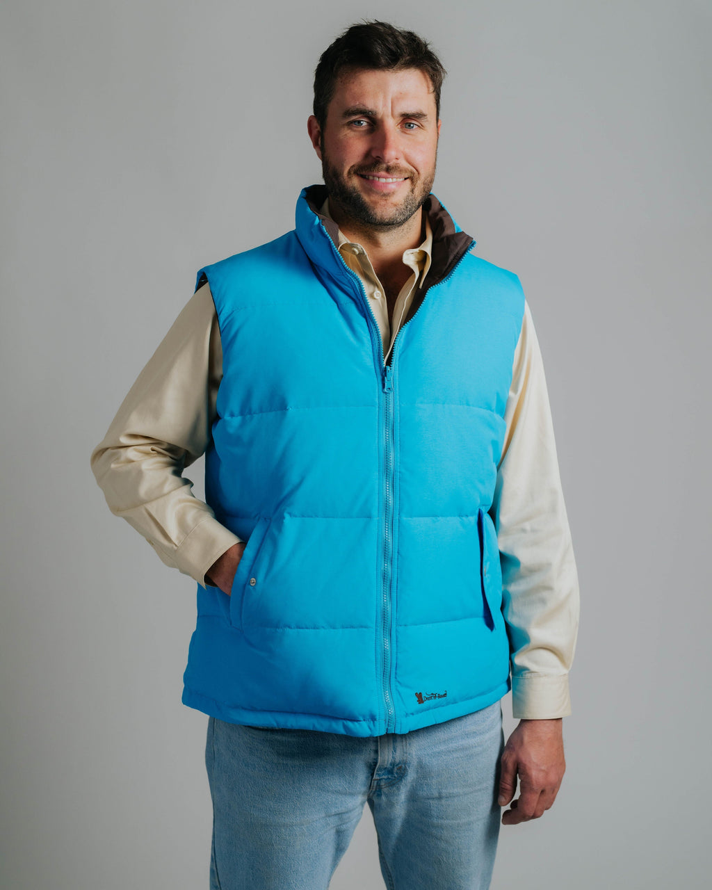 Reversible Vest - Aqua/Chocolate