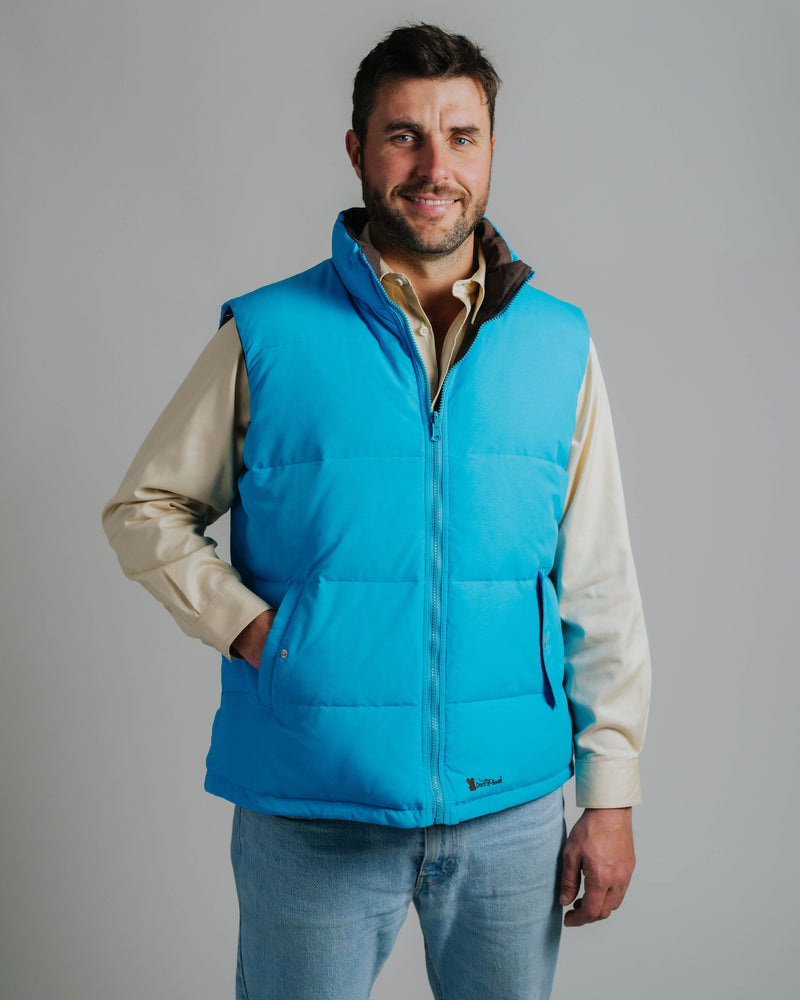 Reversible Vest - Aqua/Chocolate