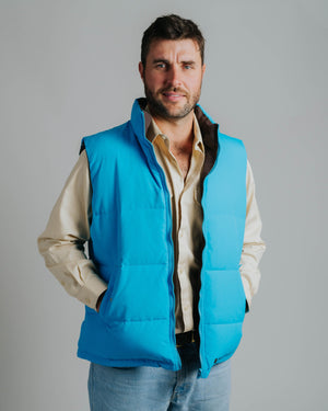 Reversible Vest - Aqua/Chocolate
