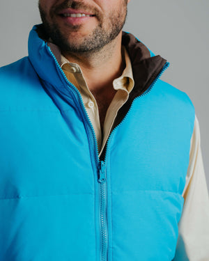 Reversible Vest - Aqua/Chocolate