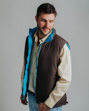 Reversible Vest - Aqua/Chocolate