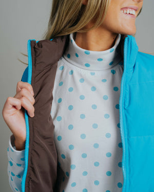 Reversible Vest - Aqua/Chocolate