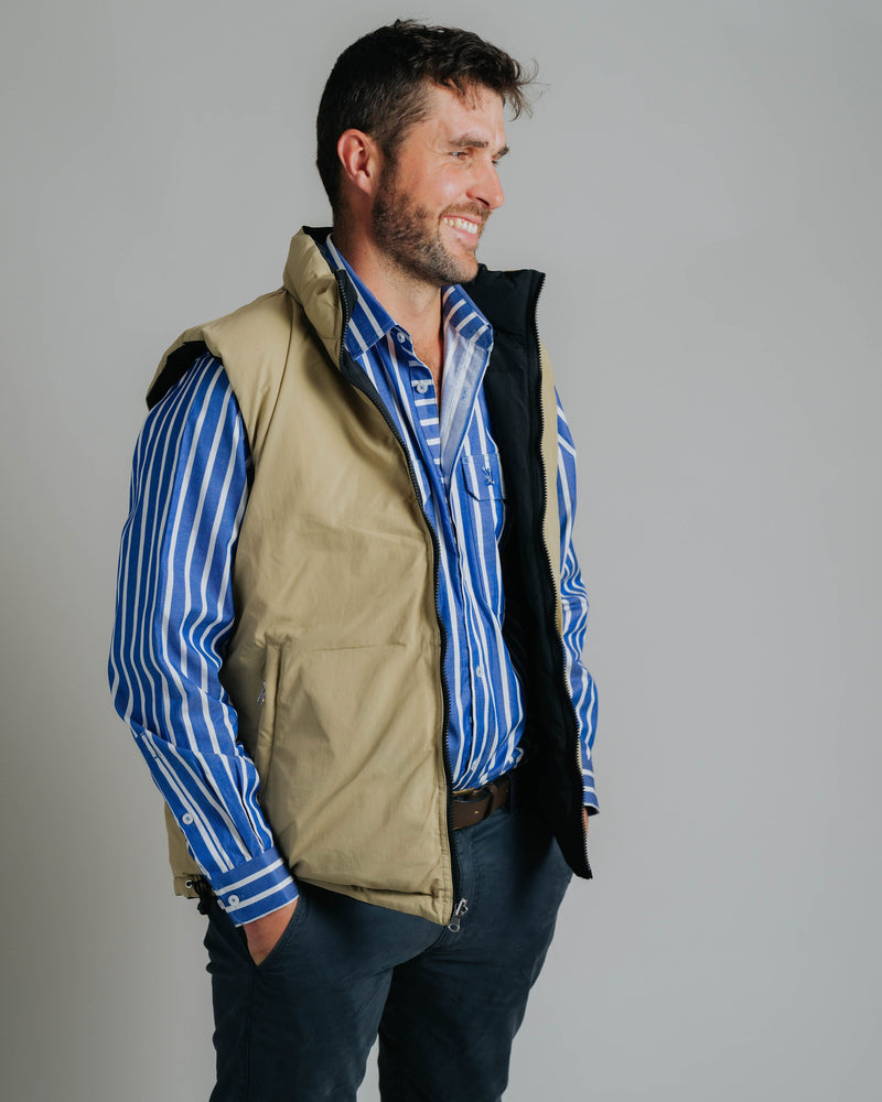 Reversible Vest - Black/Beige