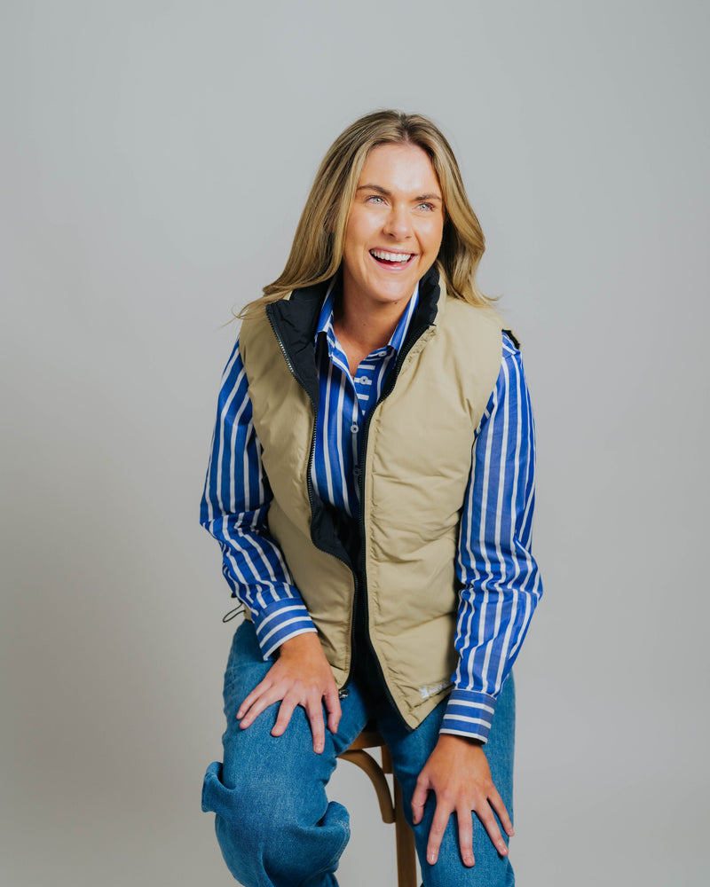 Reversible Vest - Black/Beige