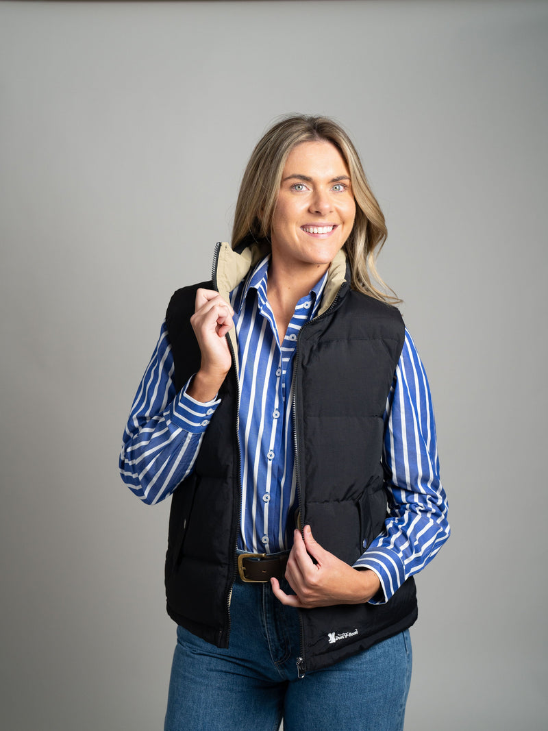 Reversible Vest - Black/Beige