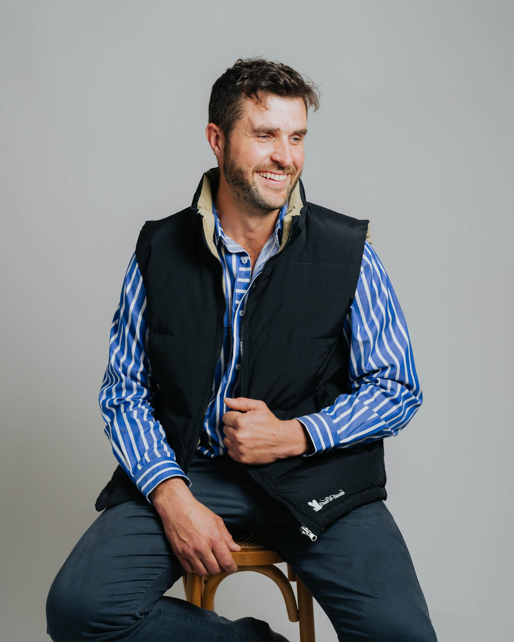 Reversible Vest - Black/Beige