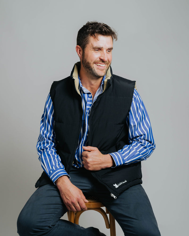 Reversible Vest - Black/Beige