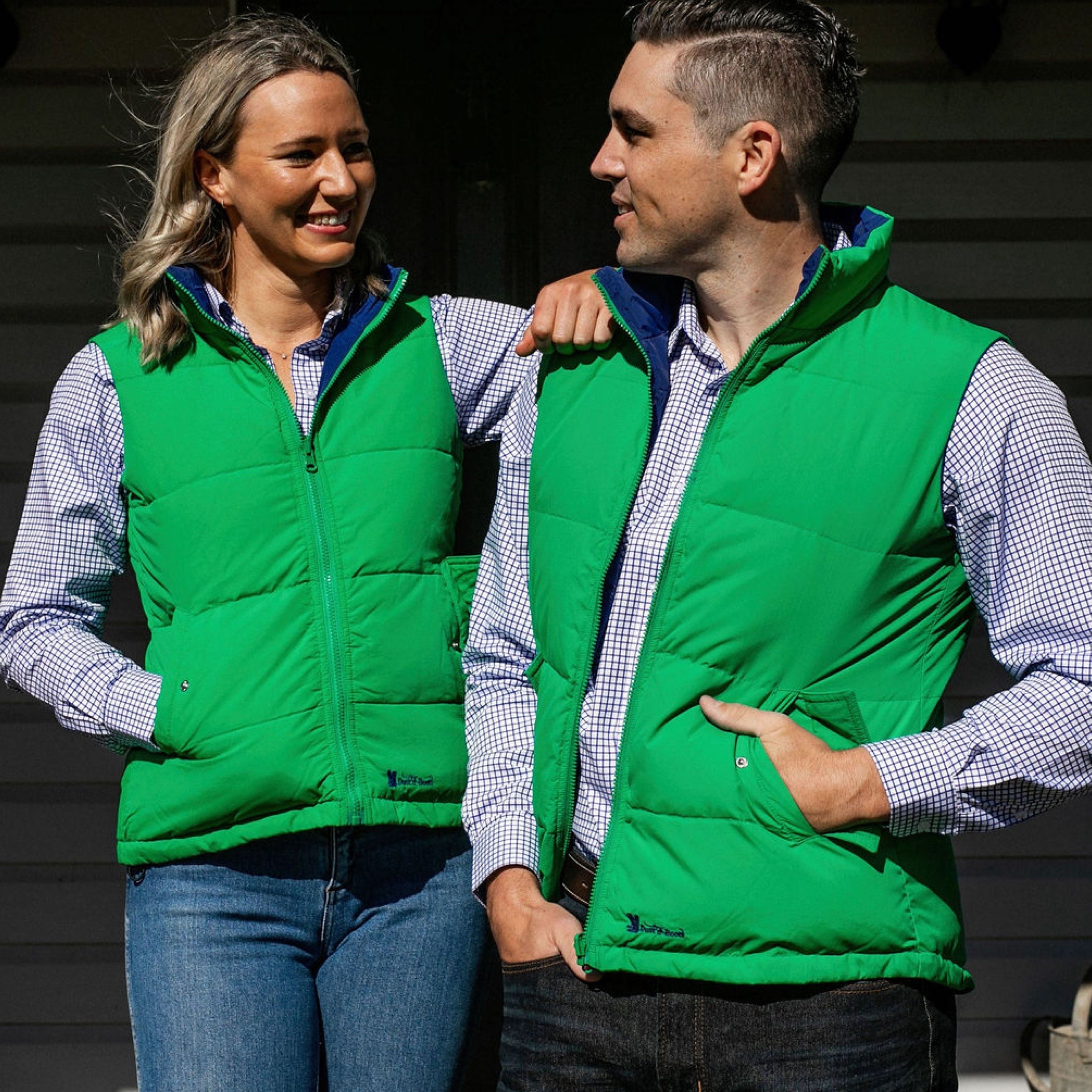 Reversible Vest - Green/Cobalt