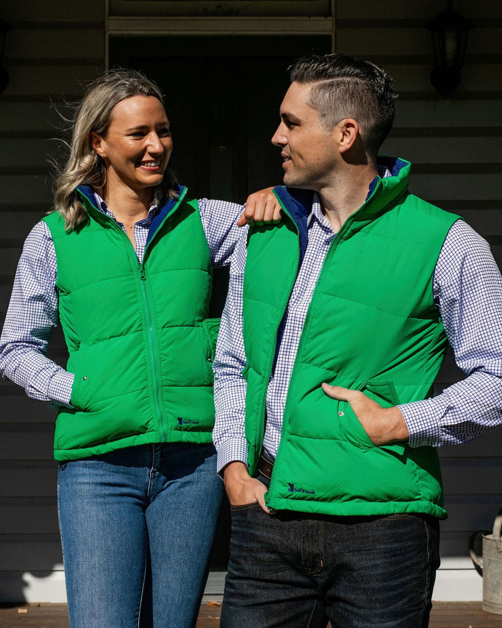 Reversible Vest - Green/Cobalt