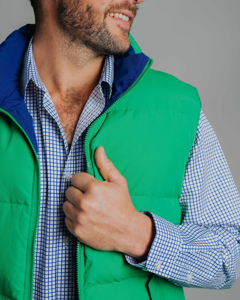 Reversible Vest - Green/Cobalt