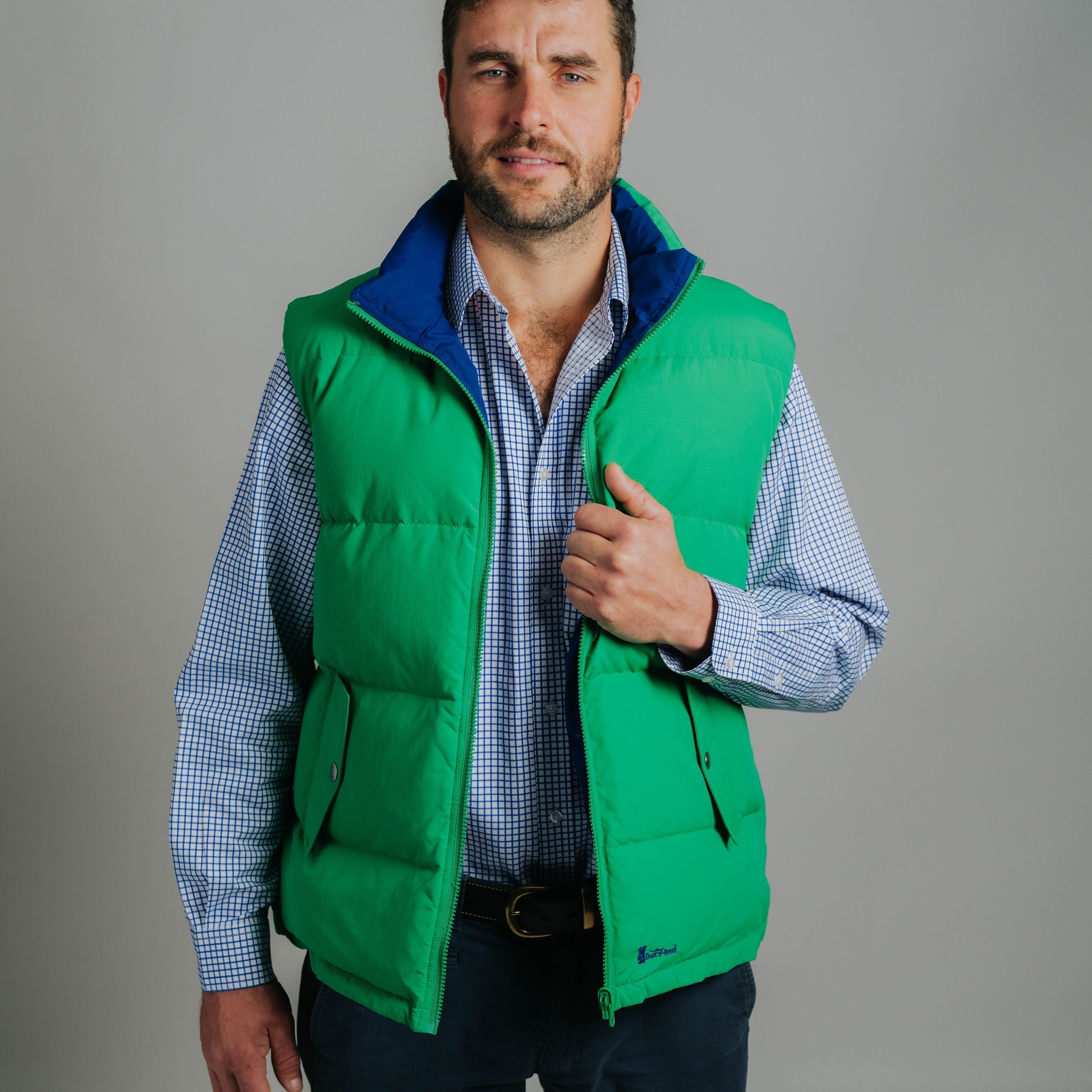 Reversible Vest - Green/Cobalt