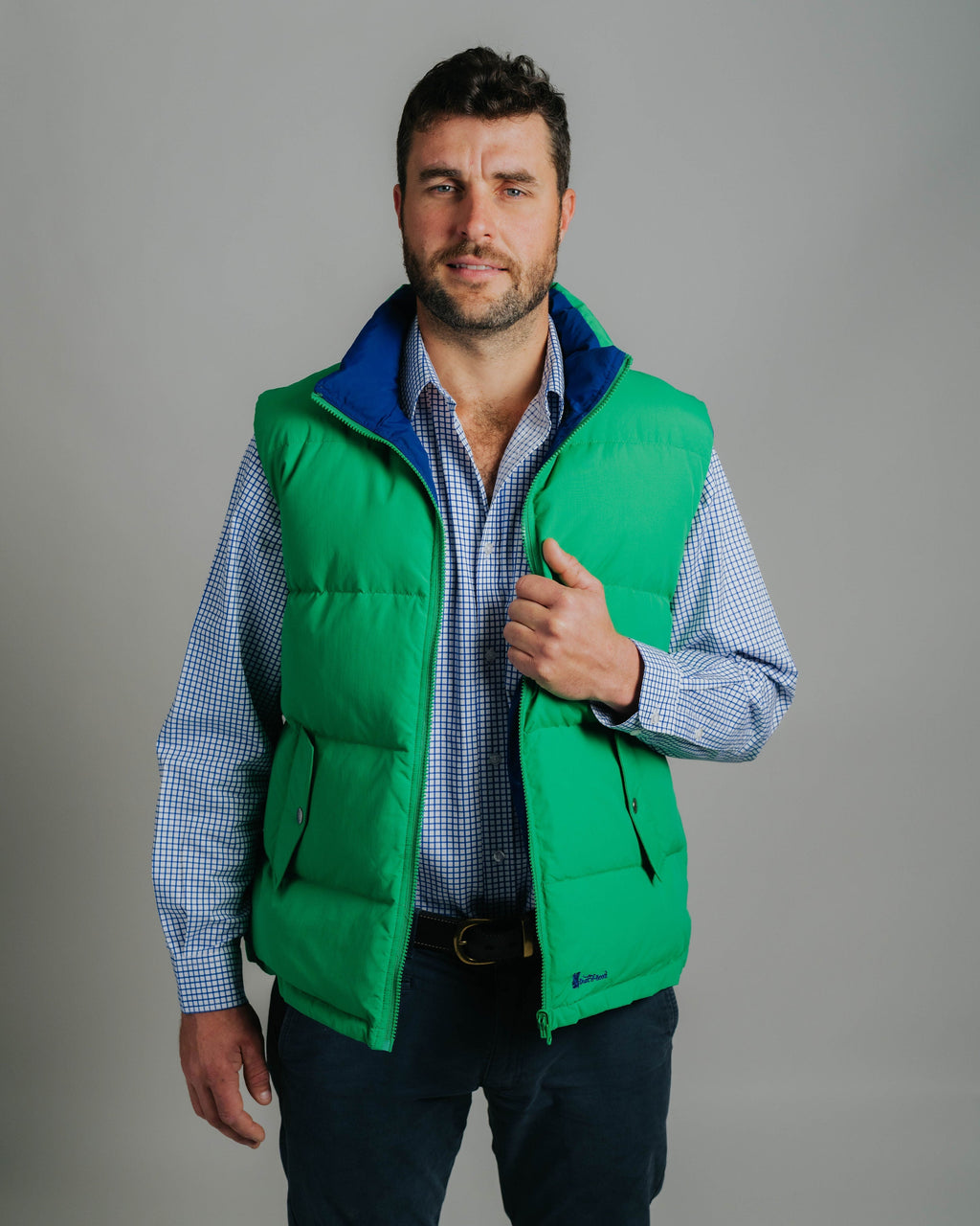 Reversible Vest - Green/Cobalt