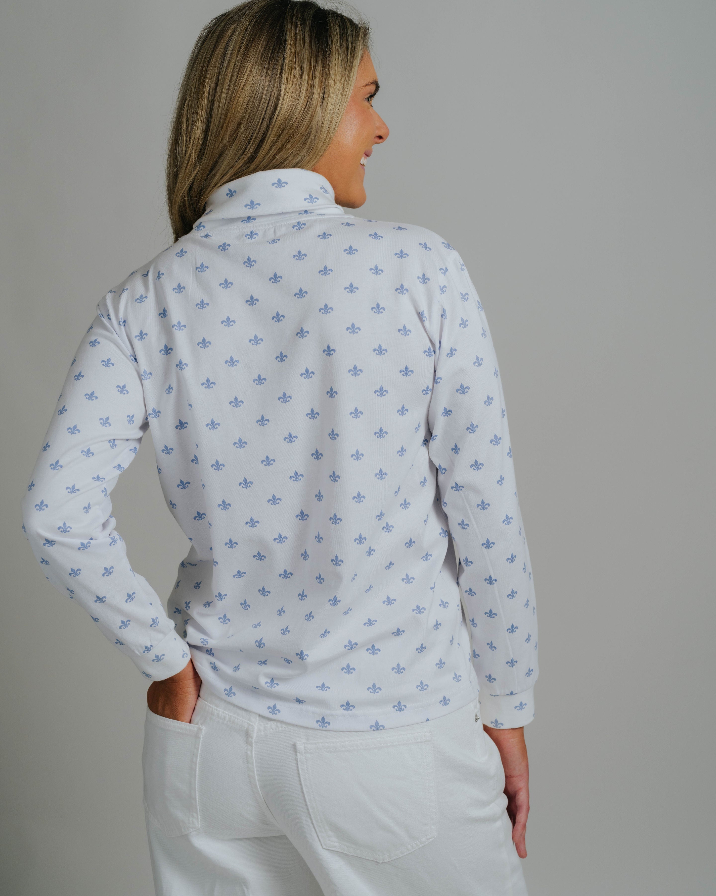 Skivvy Fleur De Lis - Cornflour