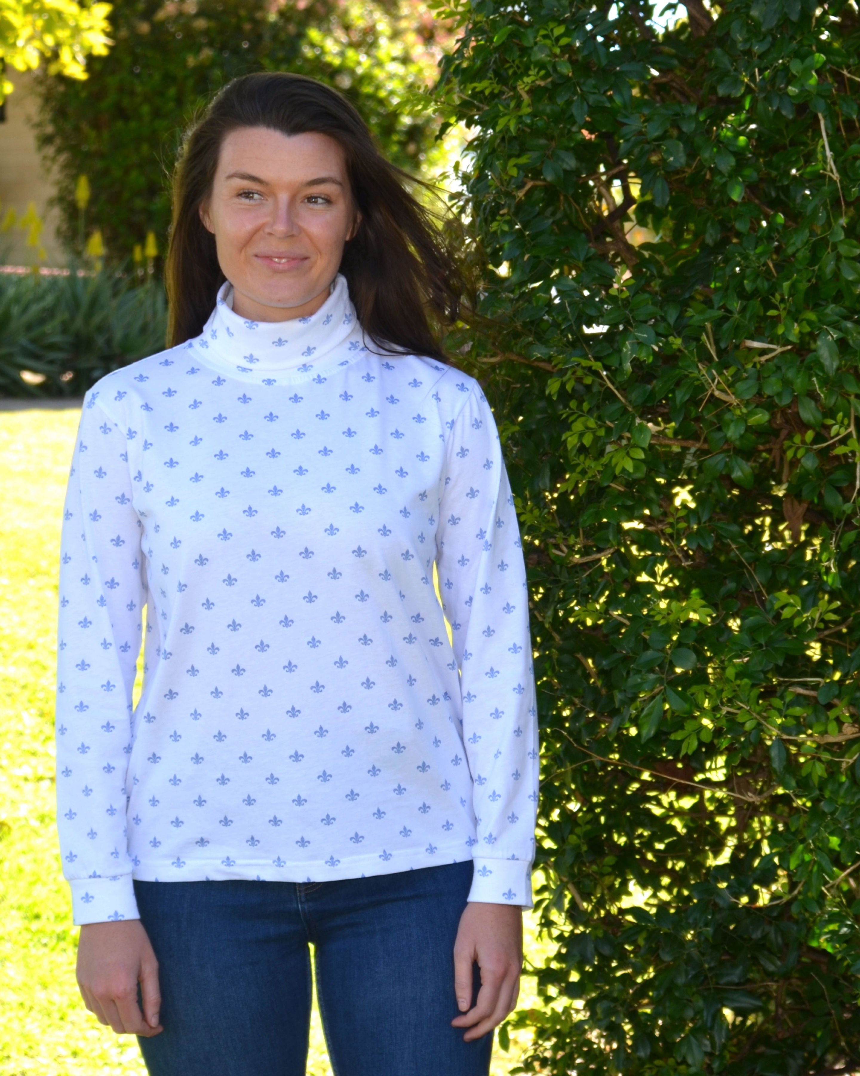 Skivvy Fleur De Lis - Cornflour