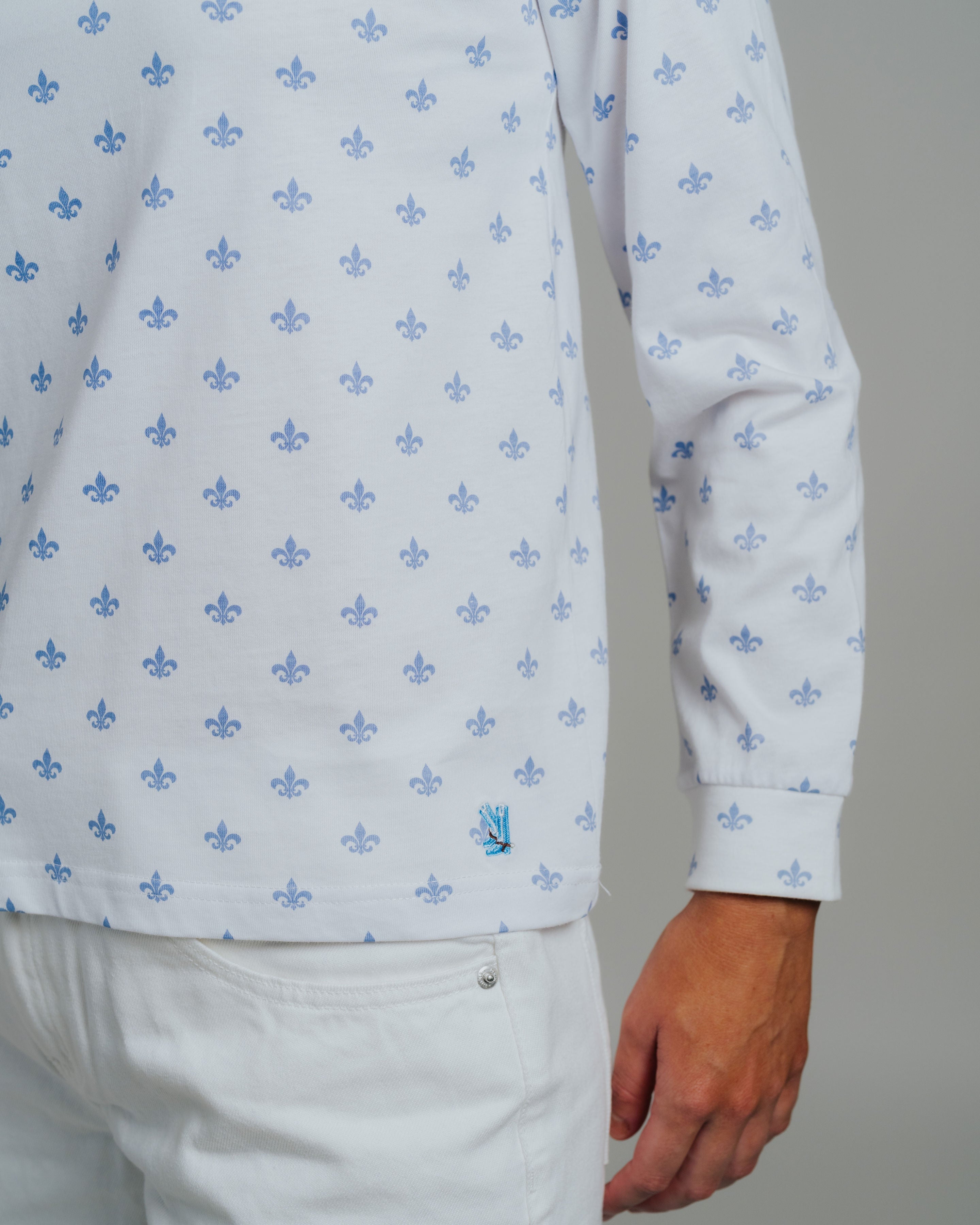 Skivvy Fleur De Lis - Cornflour