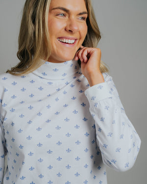 Skivvy Fleur De Lis - Cornflour