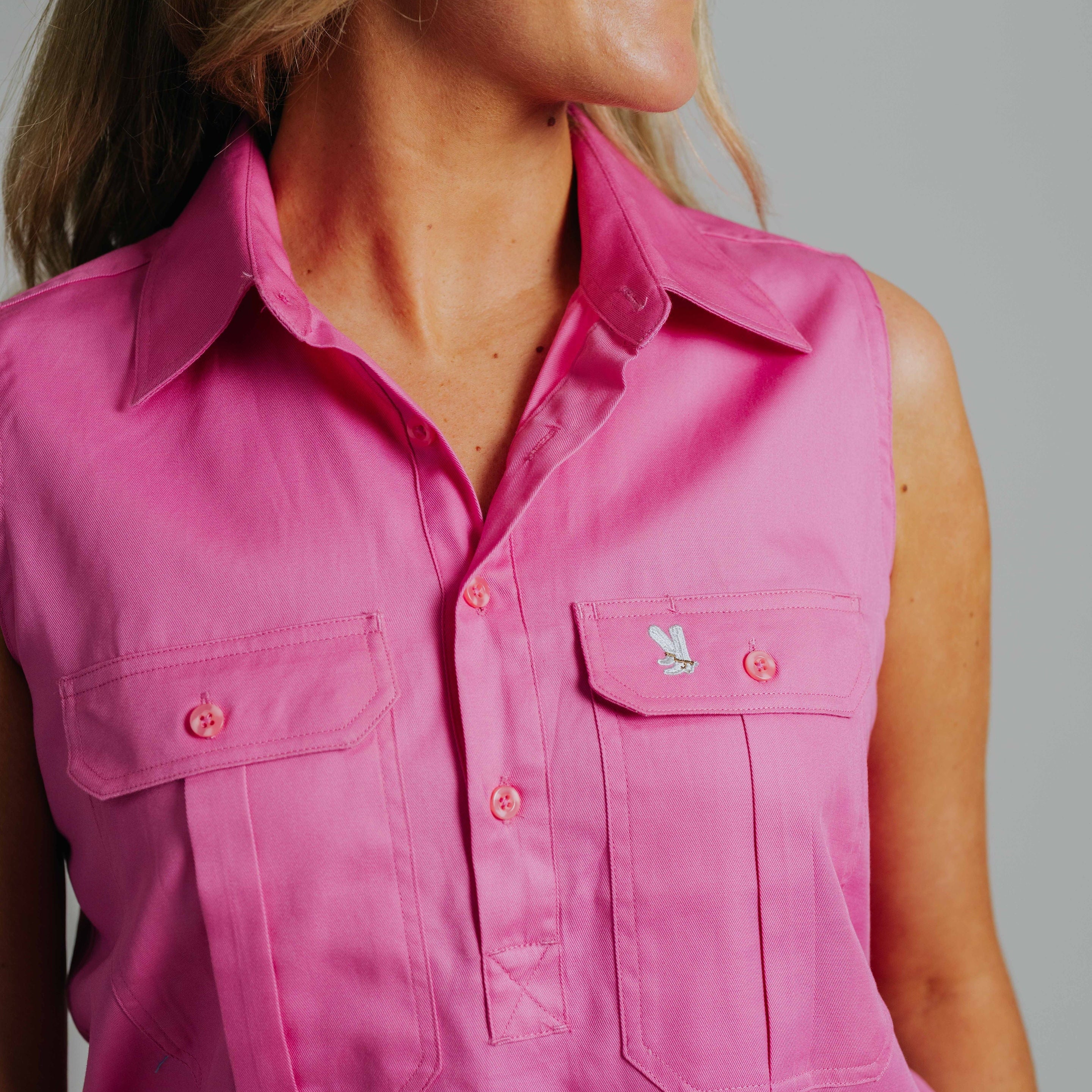 Sleeveless Rose Work Shirt
