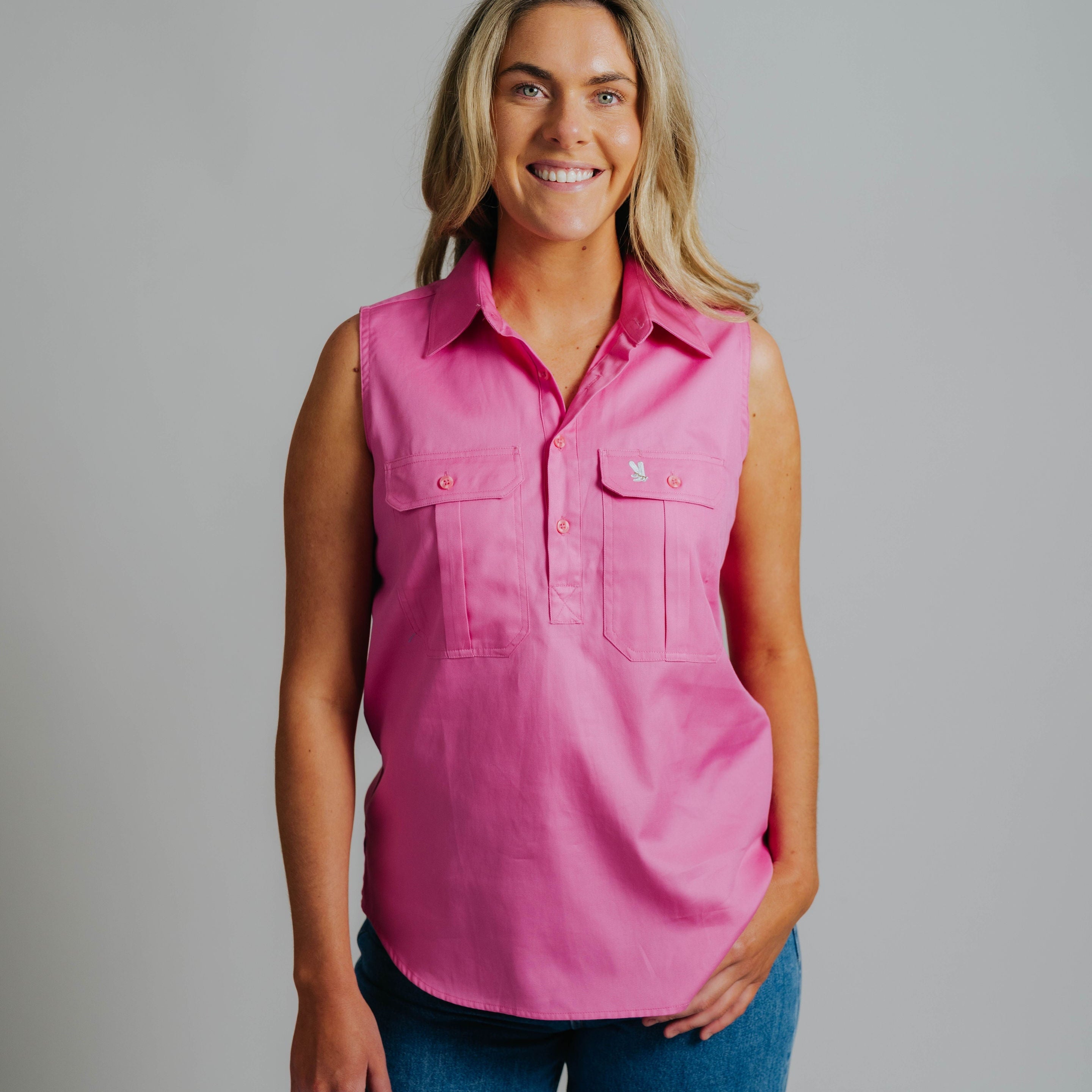 Sleeveless Rose Work Shirt