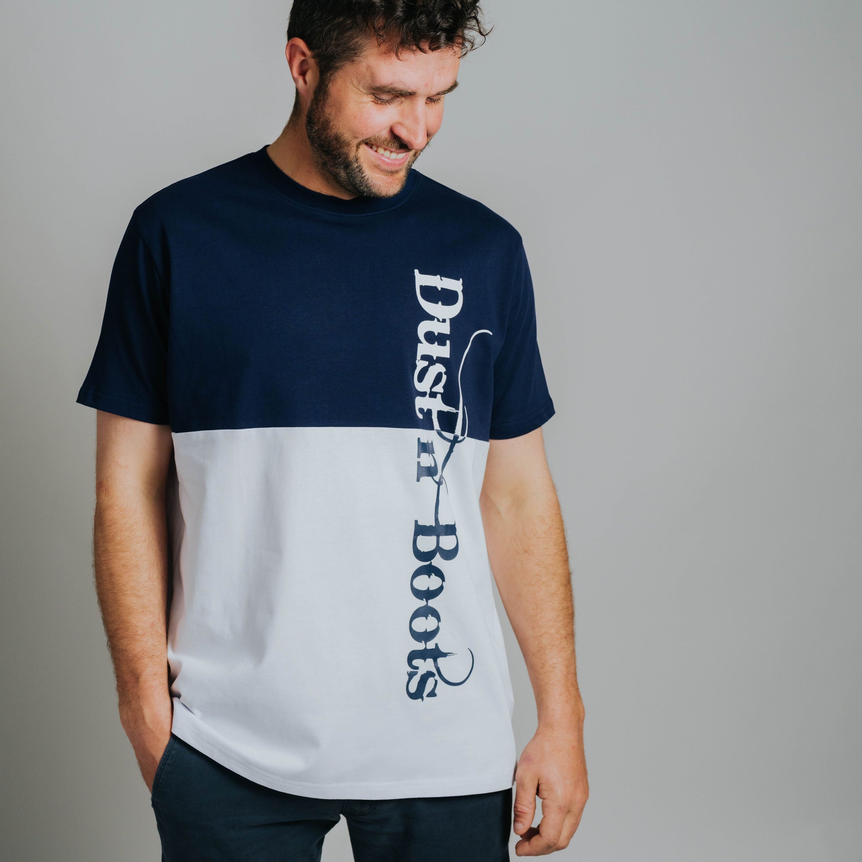 T-shirt - Navy/White Block
