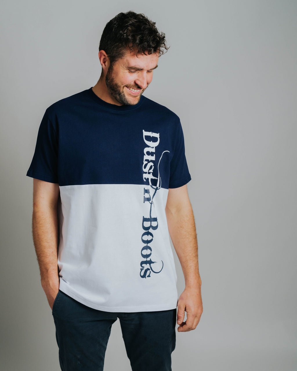 T-shirt - Navy/White Block