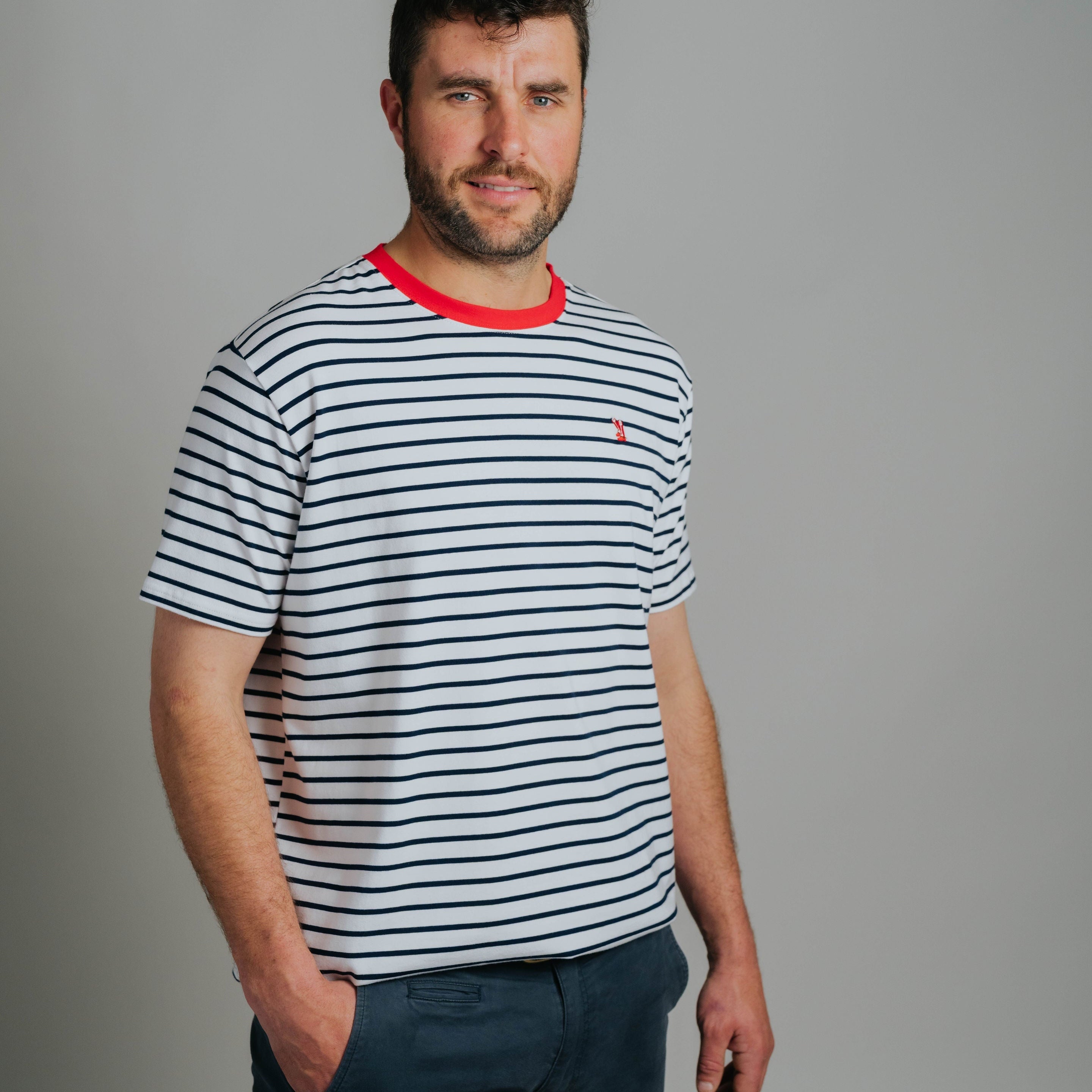 T-shirt - Navy/White Stripe