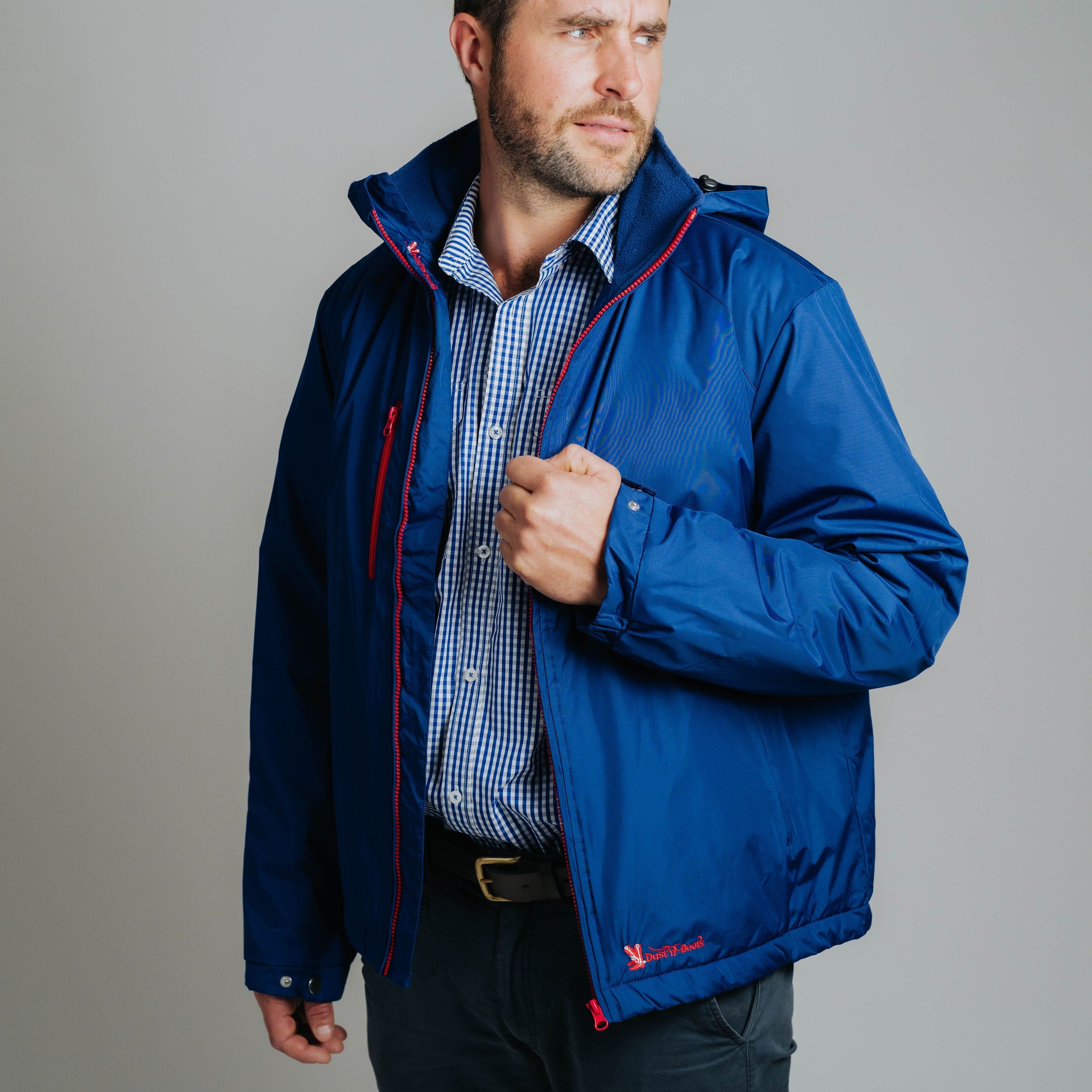 Unisex Coat - Cobalt/Red