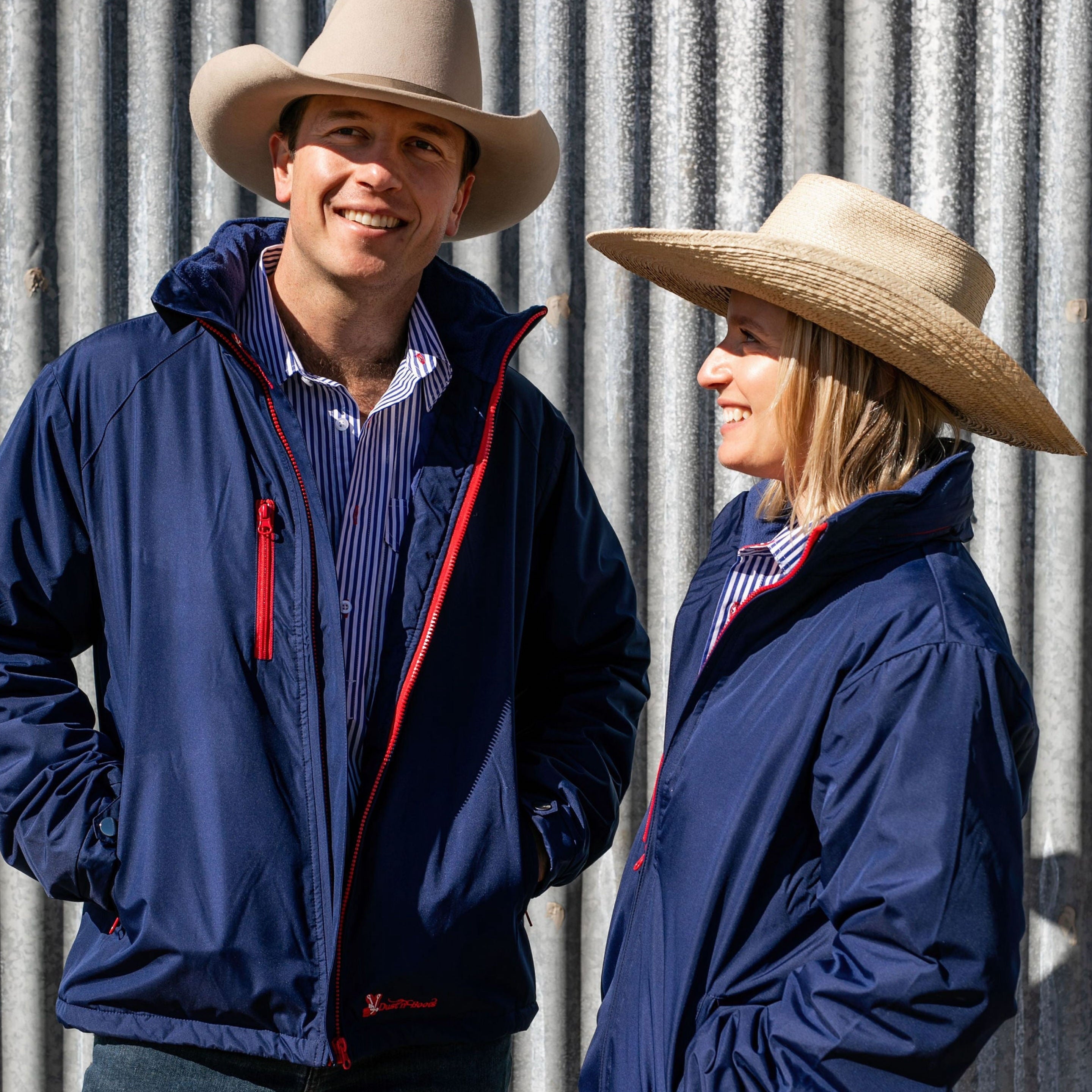 Unisex Coat - Cobalt/Red