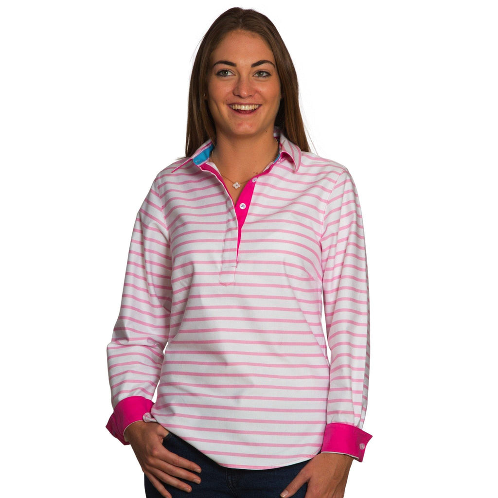 B-Pink Stripe Pullover