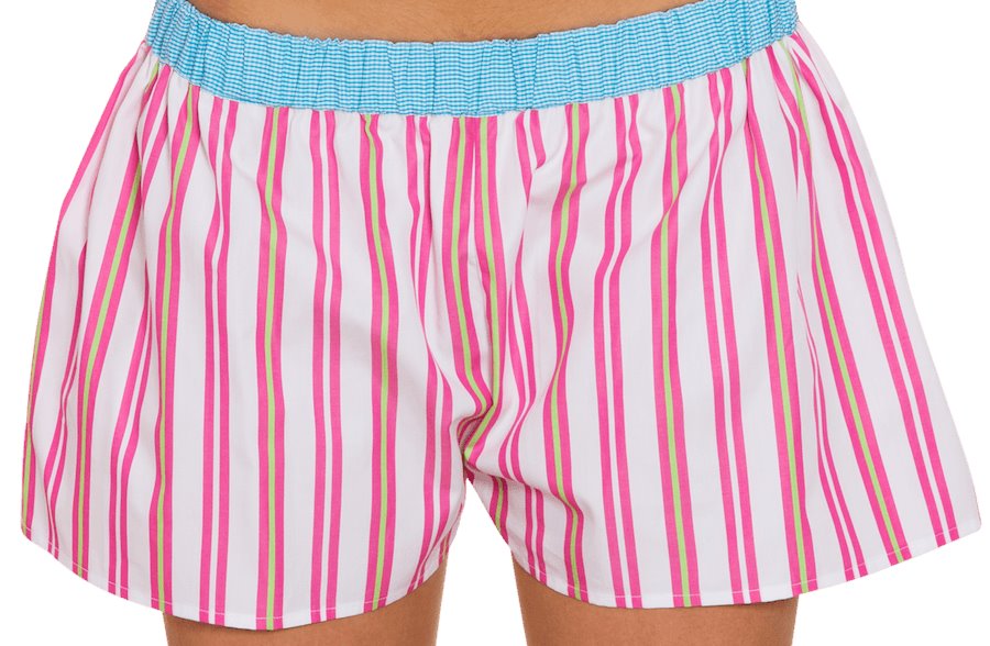 B4-Thin Lime/Pink Stripe Boxer Shorts