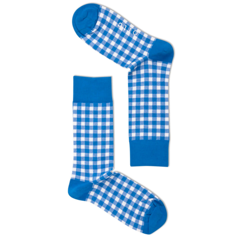 Blue Gingham - Socks